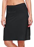 WILLIT Damen 20' Röcke Golf Knielange Tennisröcke Sportlich Modest Sportlich Casual Skorts Tasche UVA-Schutz Schwarz M