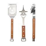 3-teiliges Grillbesteck-Set. Extra Langes Grillwerkzeug, Grillzubehör Männer Geschenk, Grillzubehör mit Grillzange, Grillwender, Fleischgabel Extra-Langen Holzgriffen,Grill Geschenke für Männer
