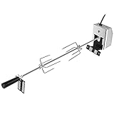 Edelstahl Grillspieß Set 107cm Drehspieß mit Motor und 2X Fleischnadeln Elektrischer Grillspieß Rotisserie für Weber Spirit Gasgrill