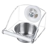 Vogel Futter- und Wassernapf, VogelKäfig Napf Wassernapf zum Aufhängen, Edelstahl Vogelfutternapf mit Klemmhalter für Sittiche, Nymphensittiche, Finken