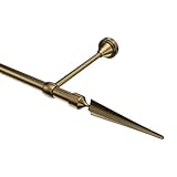 INTERDECO Vorhangstange 16 mm Ø/Landhaus Gardinenstange Messing Antik Typ 10153924 AZA, 220 cm