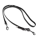 TRIXIE Hundeleine aus Leder Active V-Leine Leder L–XL, 2,50 m 22 mm in schwarz - Verlängerungsleine mit hohem Bewegungsfreiraum - für große bis sehr große Hunde - 18061