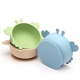 VOSSOT 3 Stück Breischale Baby schüssel mit Saugnapf, Silikon Teller Breischale Baby Schüsselbaby Teller Rutschfest Auslaufsicher Silikon Kinderschüssel Babygeschirr BPA-freies