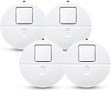 Coziert Glasbruchalarm mit lautem 120dB Alarm, Glasbruchmelder Fensteralarm Drahtloser Fenster vibrationssensor, Geeignet für Sicherheit und Diebstahlschutz für Familien, Kinder, Hotels (4 Stück)