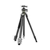Fotopro Kompaktes Kohlefaser-Stativ, 152,4 cm Profilbeine, tragbares Reisestativ, professionelles, robustes Stativ, maximale Tragkraft 15 kg, mit supergroßem Kugelkopf, wetterfeste Tasche, Fotopro