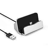 Dockingstation Typ C Ladestation Ladegerät kompatibel mit Samsung Galaxy S10 S9 S8, Note 9 8, Huawei P20 Pro, Google Pixelbook, Nexus 5X/6P, LG G5 und weiteren USB-C-Geräten in Silber