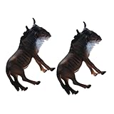 Garneck 2 Stück Tiermodell- Afrikanische Tierfiguren Pferde Spielset mit Dschungeltieren aus Kunststoff Mini- aus Plastik-Dschungeltieren Kleinkindpferd PVC