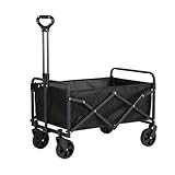 100L Faltbarer Bollerwagen, Heavy Duty Outdoor Utility Wagon Beach Cart mit verstellbarem Griff für Shopping, Camping und Strandausflüge,330 lbs Belastbar