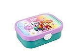 Mepal - Brotdose Kinder Campus - Bento Box Kinder - Brotdose Kinder mit Fächern & Gabel - Meal Prep Box mit Clip-Verschluss - BPA-frei & Spülmaschinenfest - 750 ml - Paw Patrol Girls