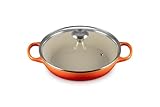 Le Creuset Emaillierter Gusseisen-Bräter mit Glasdeckel, 2,25 qt, Flamme