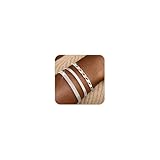 FUNElA 3 Stück Armband Damen Gold Silber Armreif 18k Vergoldet Edelstahl Armbander Set Goldene Wasserfest Stapelbare Verstellbare Armkette CZ Zirconia Knoten Armreifen Tennisarmband Chmuck für Frauen