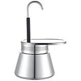 Italienische Mokkakanne aus Edelstahl, Espressokocher mit dickwandigem Einzelauslauf für das Brauen zu Hause