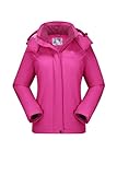 CAMEL CROWN Damen-Skijacke, Winter, Schneemantel, warm, Fleece, Berg, wasserdicht, Damenjacke, Snowboardjacken, Pink, M