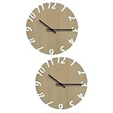 Alipis 2 Stück Leise Wanduhr Aus Holz Kinderzimmer Wanduhr Bequeme Wanduhren Bürouhr Dekorative Hängeuhr Küchenwanduhren Batteriebetrieben Wohnzimmer-wanduhr- Haushaltswanduhr Holz