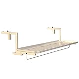 Verstellbarer Balkongeländertisch aus Metall zum Aufhängen für den Innen- und Außenbereich, 60 cm Schiene, Pflanzgefäßständer, multifunktionaler Gartentisch (weiß)