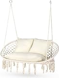 Outtec Doppelhängesessel Boho, hängesessel Outdoor, hängeschaukel, hängesessel 2 Personen, therapieschaukel Kinder