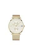 Tommy Hilfiger Multi Zifferblatt Quarz Uhr für Damen mit Gelbgoldfarbenes Edelstahl-Mesh-Gliederarmband - 1781943