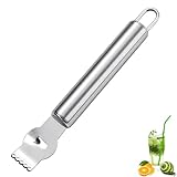 zestenreißer, zestenschneider, zitronenschäler, zitronenschaber, Zitronen Zester Schäler, für Gin Cocktails, Limetten Orangen, Küchen Werkzeug(Silber)