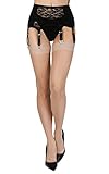 Annes styling Schlichte dünne Damen Strapsstrümpfe für Strapsstrumpfhosen für Strumpfhalter 20 DEN Schlichte, Visone M/L
