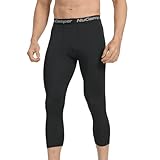 NuCamper Kompressionshose Herren 3/4,Laufende Atmungsaktiv Funktionsunterhose Leggings Sport Kompressionss Tights Basisschicht Schnell Trocknende Hose für Basketball Fitnesss Athletisches