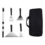 4-teiliges Spachtelklingen-Set für Trockenbau, 40 bis 100 cm, 4 Größen, Edelstahl-Spachtelklinge mit verstellbarer Teleskopstange für Wandreparaturen, Hausrenovierungen