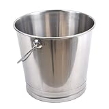 Eiskübel, isolierter doppelwandiger 10-Liter-Flaschenkühler aus Edelstahl mit Versammlungen, Bar, Silber (Größe: 25 cm)