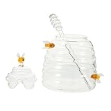 BEBEMOKO 1 Set Saucenflaschen Keksdose Schwarz Honig Kleine Honiggläser Honigextraktor Honiggeruch Zuckerspender Honigglas Löffel Glas Honigspender Honigglas mit Löffel und Deckel
