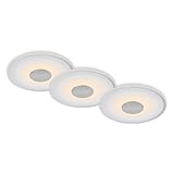 BRILONER Leuchten - 3er Set LED Einbauleuchten Decke, 650 Lumen, LED Einbaulampen, Einbaustrahler Bad, Badeinbaustrahler IP44, Aluminiumfarbig, 120x36 mm (DxH), 7043-039