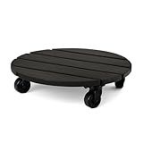Plastard Pflanzenroller ⌀ 40 cm – Robuster Pflanzenroller aus WPC mit 360° Gummirädern, 2 Rädern zum Feststellen, UV-beständig & wetterfest, Tragkraft 120 kg ideal für Blumentöpfe