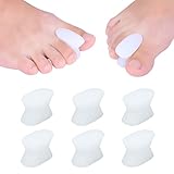 6 Stück Gel Zehenspreizer, Gel Zehentrenner Silikon Zehenschutz, Hallux Valgus Zehenteiler, Weiches Zehenabstandshalter, zur Behandlung von Bunion und Hammerzehen (A)