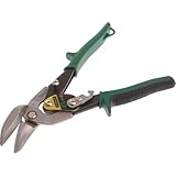 STANLEY Maxsteel Blechschere 2-14-567 (mit Durchlauf rechts, 250 mm Länge, Bi-Material Kunststoffhandgriff, chromveredelt, Einhandbedienung), grün