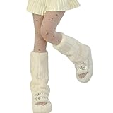 KAHDGSS Pelziges Party Kostüm Für Damen Kunstfelle Flauschige Stiefel Schuhe Manschetten Überzug Beinstulpen/Stiefelärmel/Stiefelüberzüge