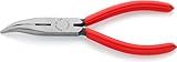 KNIPEX Flachrundzange mit Schneide (Radiozange) mit Kunststoff überzogen schwarz atramentiert 160 mm 25 21 160