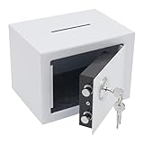 Sicherheitstresor,Stahl Sicherheitsbox Für Bargeld Und Wertsachen - Feuerfeste Geldkassette Tragbar für Wertgegenstände Dokumente Münzen Haushalt Reise Hotel