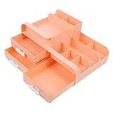 Healeved Aufbewahrungskiste Schmuck Organizer Schmuckkästchen für Damen Veranstalter Fall Schreibtisch Speicherorganisator diverse Organizer Juwelierorganisator Plastik Rosa