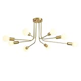 ZXDTVFGN Moderne nordische Deckenleuchte mit 12 Leuchten, Kronleuchter aus vergoldetem Messing, Vintage-Stil, für Esszimmer, Küche, Wohnzimmer, Schlafzimmer, Kupfer 10