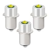 YAFIYGI 3 Stück LED-Taschenlampen-Birne P13.5S PR2 LED-Umbauset 3 W 3 V 4,5 V 6 V Weiß Upgrade Ersatz-Set für 2–4 C & D-Zellen, Taschenlampe, Laterne, Werkzeug, Handwerkerlampe, hell und effizient