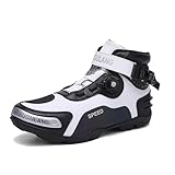 ForceRoute Motocross Schutzschuhes,Motorrad Stiefel Herren,Motorrad Schuhe Frauen,Motorradstiefel Herren Wasserdicht,Motorradschuhe Damen,Ergonomisch,rutschfeste,Wasserdicht,Schwarz,Weiß,Rot