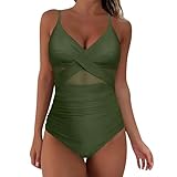 Damen Mesh 1 Stück Push Up Gepolsterter Bikini Badeanzug Training Sport Sport Geraffte Tank Vintage Badeanzüge Borat Badeanzug Weiß Roter Badeanzug Damen Baywatch