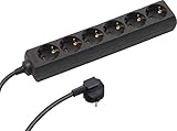 Meister Steckdosenleiste 6-fach - 1,4 m Kabel - schwarz - Kunststoffleitung - IP20 Innenbereich / Steckerleiste / Mehrfachsteckdose / Tischsteckdose / Tido 6-fach / 7430420