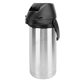 Lybunair Edelstahlkaffee Spender mit Pumpe, isoliertes thermisches Design, für heiße und kalte Getränke, geeignet für Partys, Schokoladengetränke und Wasser (1.6l)