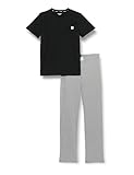 Calvin Klein Jungen Pyjama-Set Knit Kurz, Mehrfarbig (Pvhblack/W/Greyheather), 12-14 Jahre