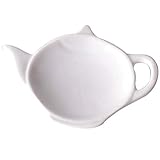 4 x Teebeutelablagen aus Porzellan 12 x 8 cm - Teebeutelhalter - Schälchen aus Porzellan - Saucenschale - Teesiebablage