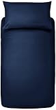 Amazon Basics 2-teiliges Mikrofaser-Bettwäsche-Set, Bettdeckenbezug 135 x 200 cm & 1 Kissenbezug 50 x 80 cm, Marineblau, einfarbig