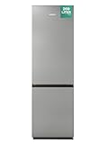 Heinrich´s HEINRICHS Kühlgefrierkombination 269 Liter, Kühlvolumen 198L, Gefrierfach 71L,LED Beleuchtung,Kühlschrank Türanschlag wechselbar, leise 39dB,große Tiefkühlboxen, 7 Temperaturstufen, (inox)