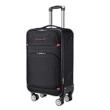 Gepäck mit Rollen, verschleißfester Handgepäckkoffer aus Oxford-Stoff, einziehbarer Trolley-Koffer, Geschäftsreisekoffer, Schwarz-24 Zoll (Schwarz 26 Zoll)