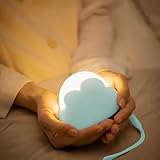 Adiwo LED Nachtlicht, Dimmbar Kinder Nachtlicht Wiederaufladbares Wolkenform Nachtlicht Baby für Schlafzimmer USB Aufladbar Mobile Led Nachtlichtlampe für Kinder als Geschenk zum Einschlafen Blau