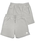 Soja Essentials Herren-Lauf-Shorts, schnelltrocknend, leicht, 12,7 cm/17,8 cm/22,9 cm, Sport, Basketball, Fitnessstudio, Wandern, Tennis, Hellgrau, Mittel