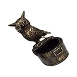 VICASKY Eisen Katzenkopf Outdoor Brunnenfigur Wetterfest Gartenbrunnen Deko Skulptur Kleine Gartenstatue für Terrasse Balkon Teich