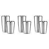 Feeuid 3X Premium Cocktail-Shaker Set-Piece Pro Boston Shaker Set - Ungewichteter 304 Edelstahl Rührer